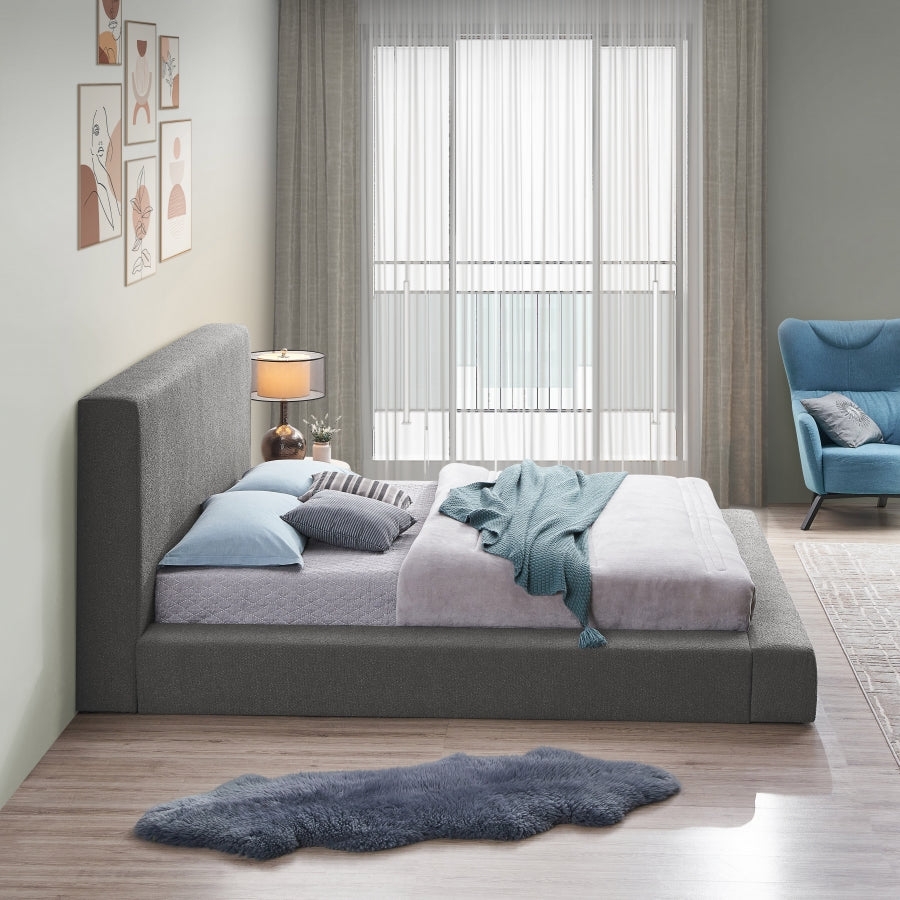 Terra Boucle Fabric King Bed Grey from Meridian - Luna Furniture