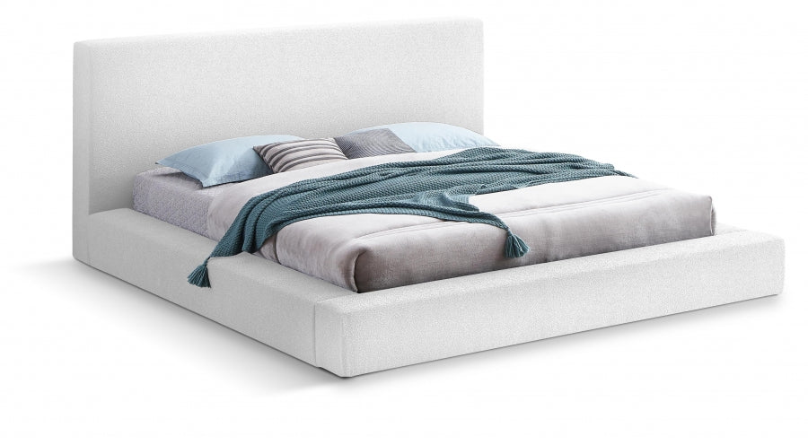 Terra Boucle Fabric Queen Bed White from Meridian - Luna Furniture