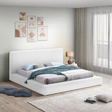 Terra Boucle Fabric Queen Bed White from Meridian - Luna Furniture