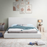 Terra Boucle Fabric Queen Bed White from Meridian - Luna Furniture