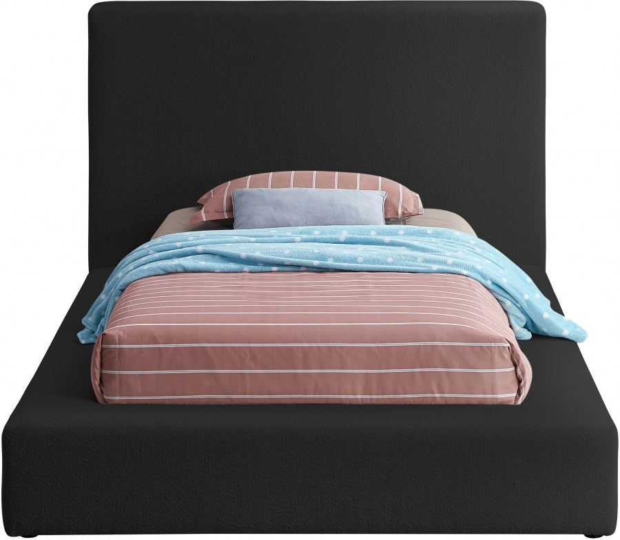 Terra Boucle Fabric Twin Bed Black from Meridian - Luna Furniture