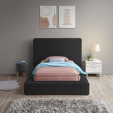 Terra Boucle Fabric Twin Bed Black from Meridian - Luna Furniture