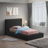 Terra Boucle Fabric Twin Twin Bed Black from Meridian - Luna Furniture