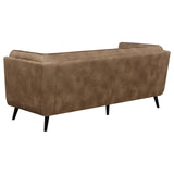 Thatcher 2-piece Upholstered Button Tufted Living Room Set Brown - 509421-S2 - Luna Furniture