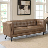 Thatcher Upholstered Button Tufted Sofa Brown - 509421 - Luna Furniture