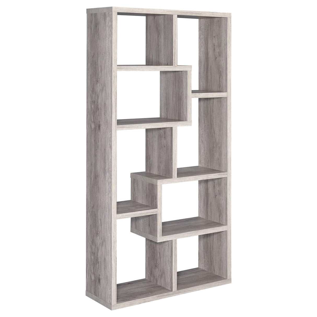 Theo Gray Driftwood 10-Shelf Bookcase from Coaster - Luna Furniture