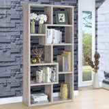 Theo Gray Driftwood 10-Shelf Bookcase from Coaster - Luna Furniture