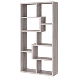 Theo Gray Driftwood 10-Shelf Bookcase from Coaster - Luna Furniture