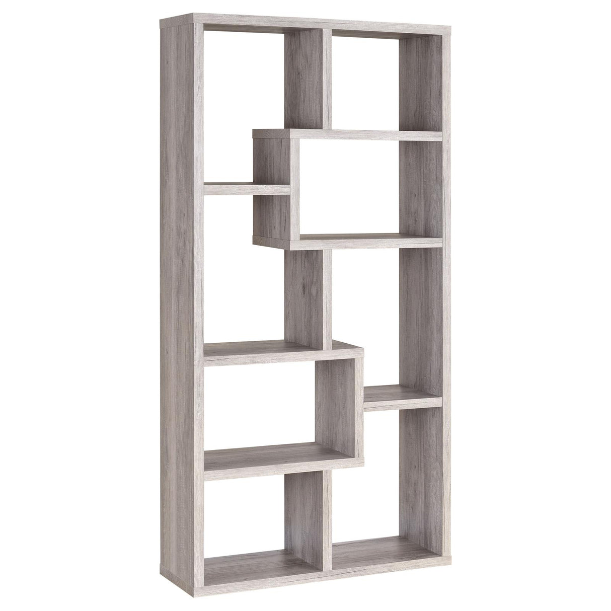 Theo Gray Driftwood 10-Shelf Bookcase from Coaster - Luna Furniture