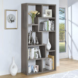 Theo Weathered Gray 10-Shelf Bookcase from Coaster - Luna Furniture