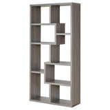 Theo Weathered Gray 10-Shelf Bookcase from Coaster - Luna Furniture