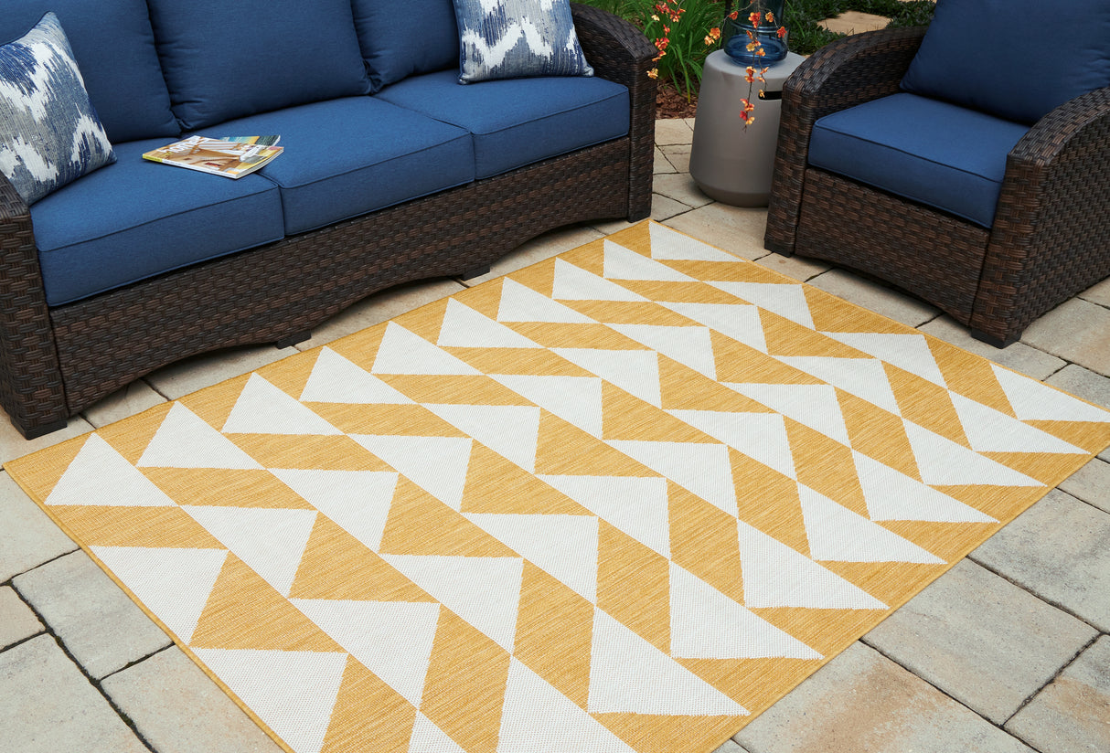 Thomley Ivory/Yellow 8' x 10' Rug from Ashley - Luna Furniture