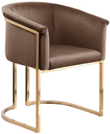 Tierra Velvet Dining Chair Brown from Meridian - Luna Furniture