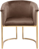 Tierra Velvet Dining Chair Brown from Meridian - Luna Furniture