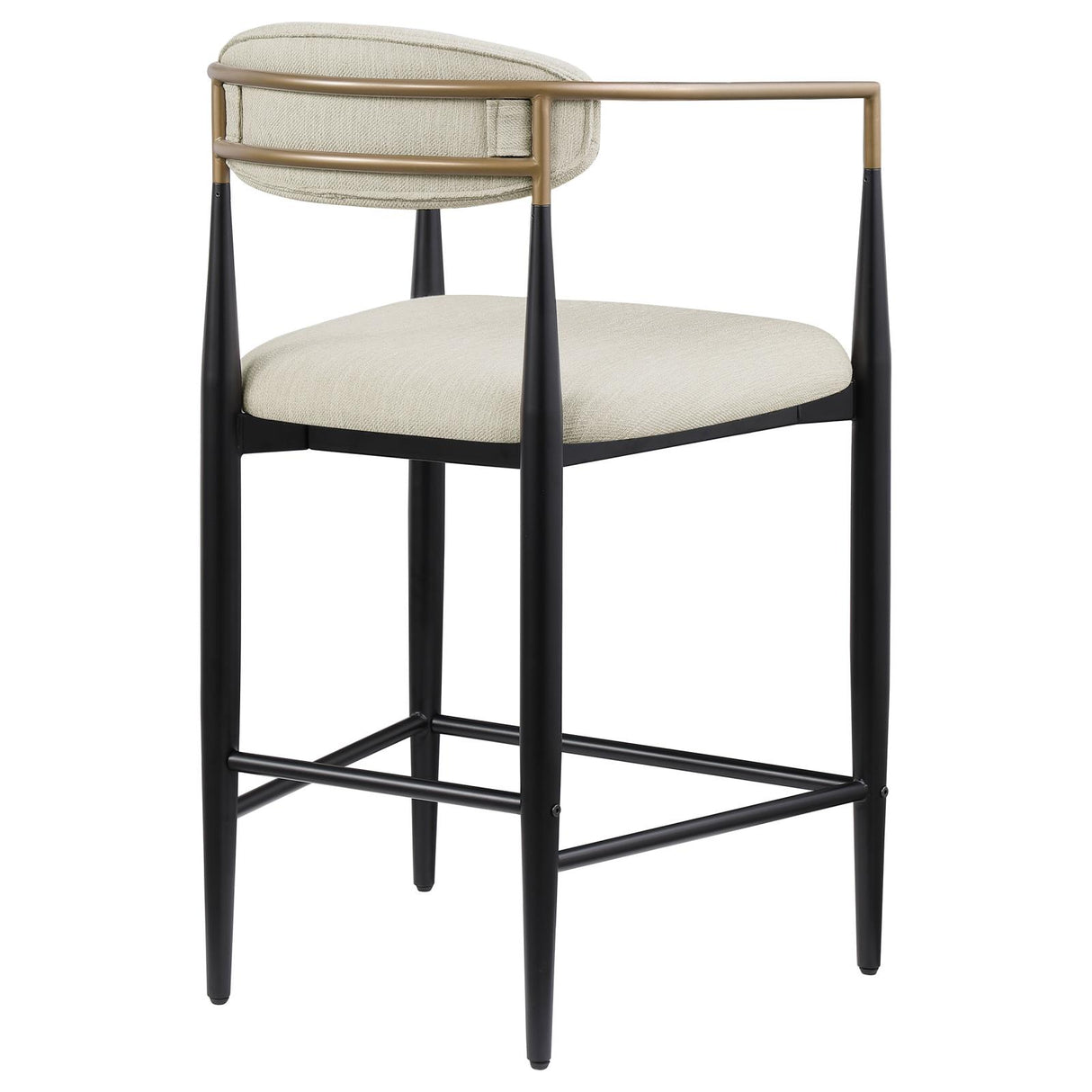 Tina Metal Counter Height Bar Stool with Upholstered Back and Seat Beige (Set of 2) from Coaster - Luna Furniture