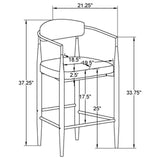 Tina Metal Counter Height Bar Stool with Upholstered Back and Seat Green (Set of 2) from Coaster - Luna Furniture