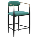 Tina Metal Counter Height Bar Stool with Upholstered Back and Seat Green (Set of 2) from Coaster - Luna Furniture