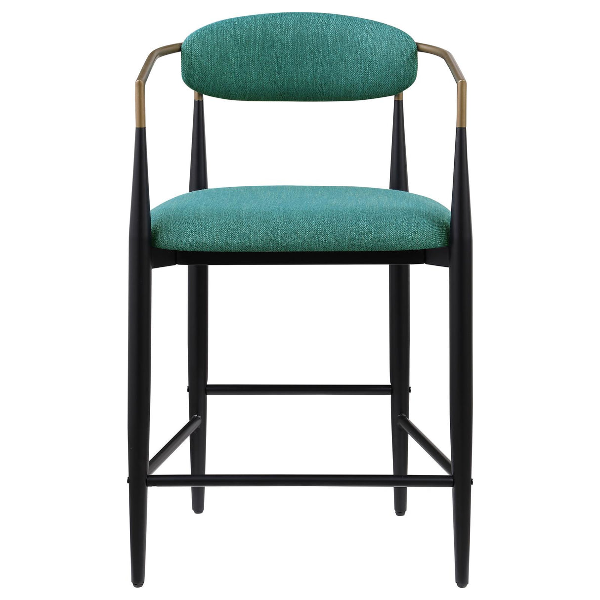 Tina Metal Counter Height Bar Stool with Upholstered Back and Seat Green (Set of 2) from Coaster - Luna Furniture