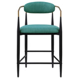 Tina Metal Counter Height Bar Stool with Upholstered Back and Seat Green (Set of 2) from Coaster - Luna Furniture