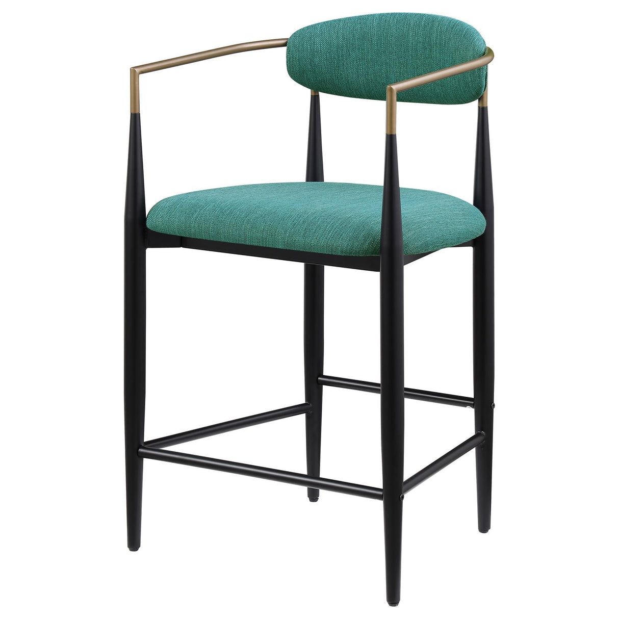 Tina Metal Counter Height Bar Stool with Upholstered Back and Seat Green (Set of 2) from Coaster - Luna Furniture