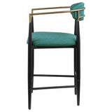 Tina Metal Counter Height Bar Stool with Upholstered Back and Seat Green (Set of 2) from Coaster - Luna Furniture