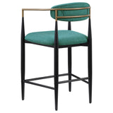 Tina Metal Counter Height Bar Stool with Upholstered Back and Seat Green (Set of 2) from Coaster - Luna Furniture