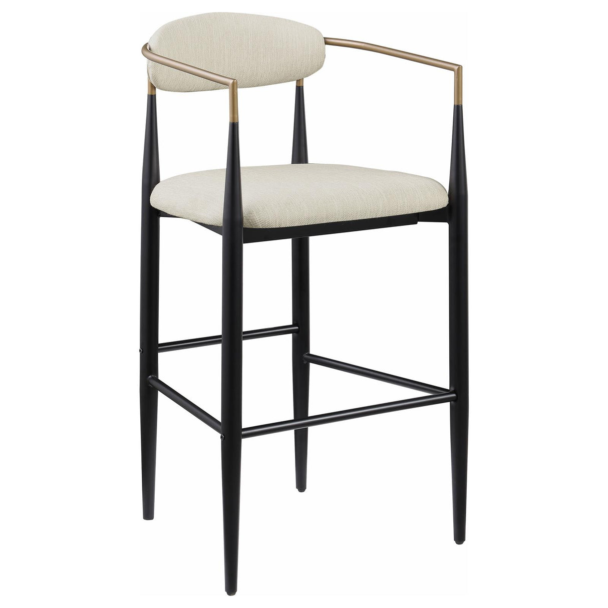 Tina Metal Pub Height Bar Stool with Upholstered Back and Seat Beige (Set of 2) from Coaster - Luna Furniture