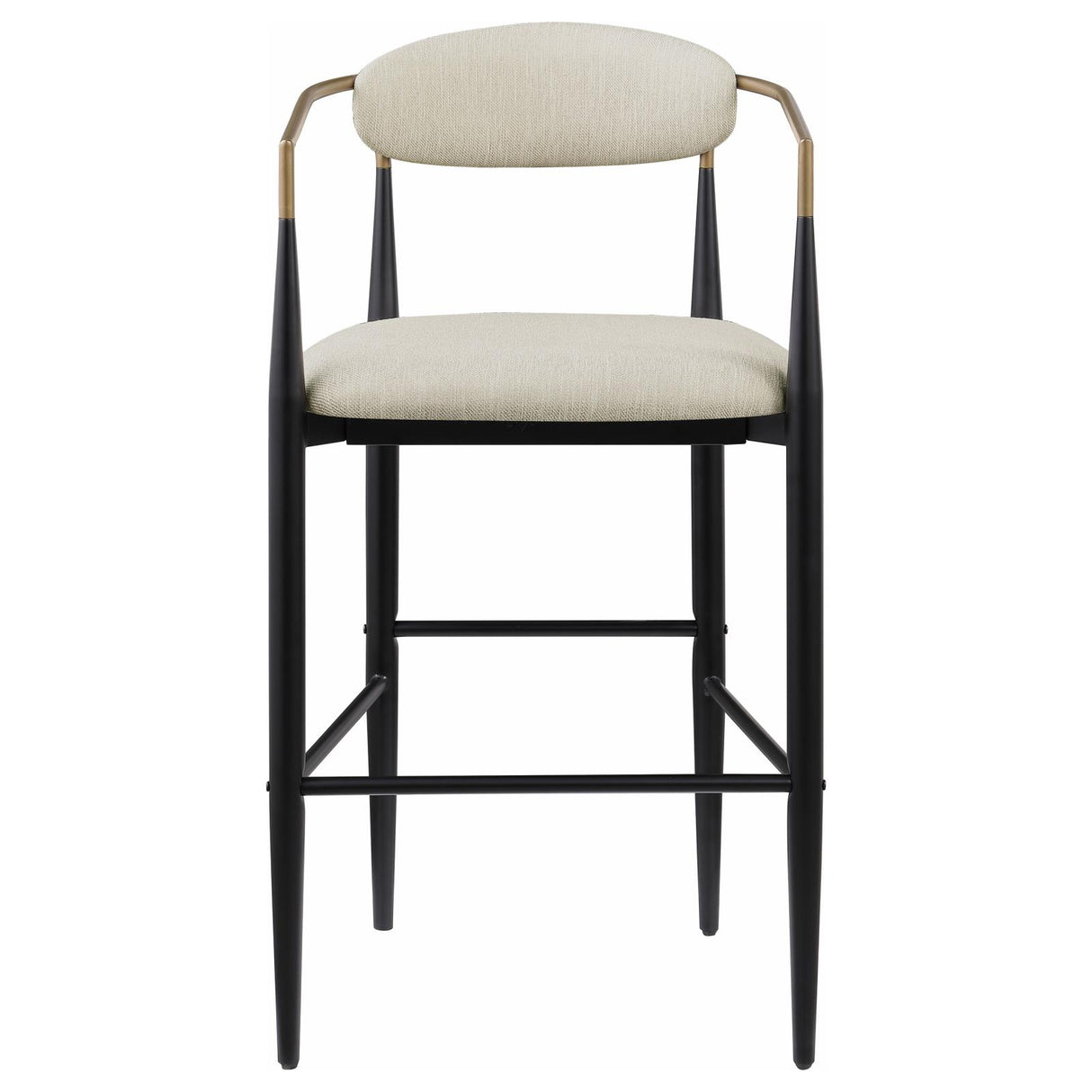 Tina Metal Pub Height Bar Stool with Upholstered Back and Seat Beige (Set of 2) from Coaster - Luna Furniture