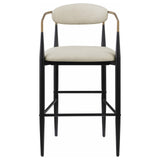 Tina Metal Pub Height Bar Stool with Upholstered Back and Seat Beige (Set of 2) from Coaster - Luna Furniture