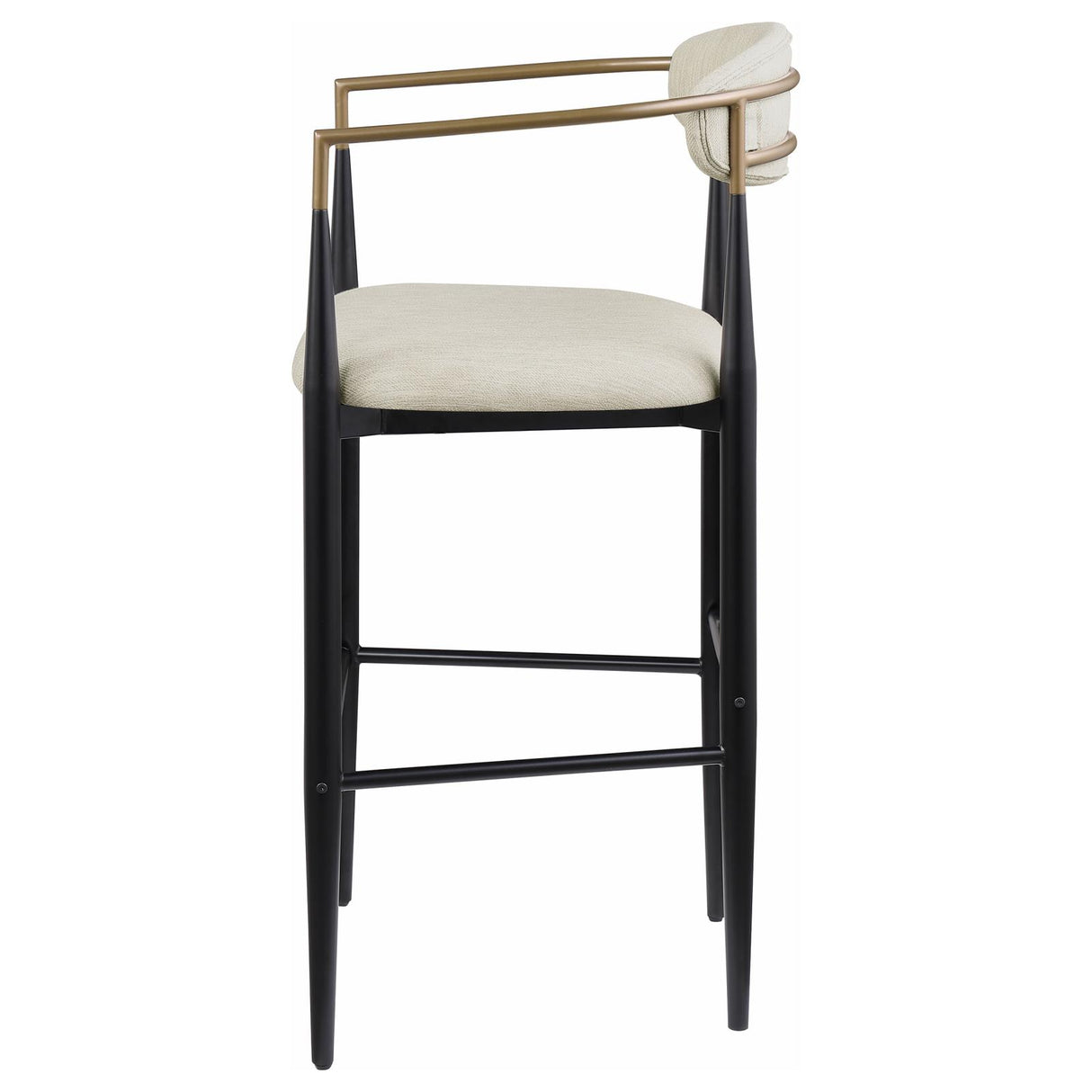 Tina Metal Pub Height Bar Stool with Upholstered Back and Seat Beige (Set of 2) from Coaster - Luna Furniture