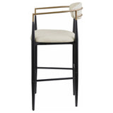 Tina Metal Pub Height Bar Stool with Upholstered Back and Seat Beige (Set of 2) from Coaster - Luna Furniture