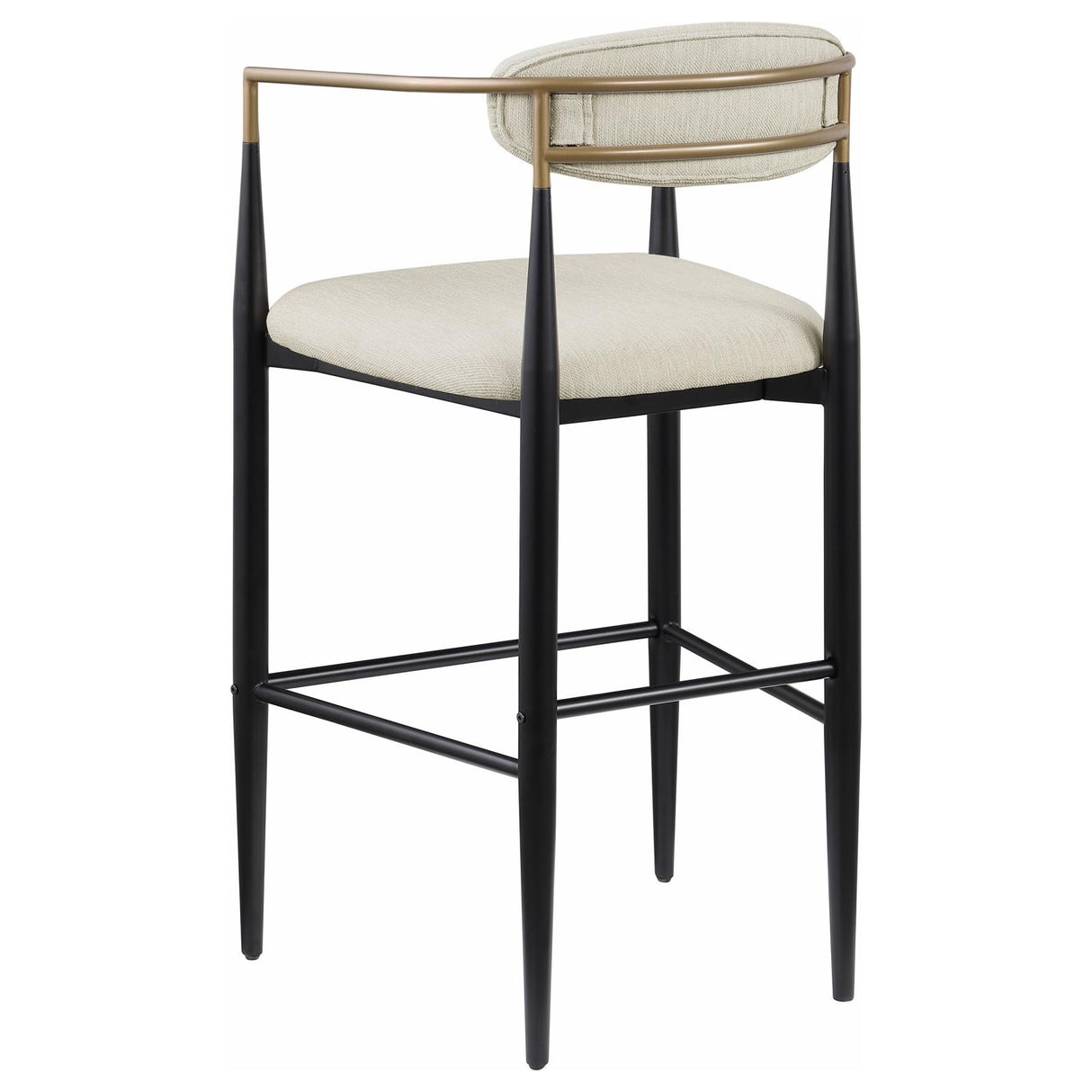 Tina Metal Pub Height Bar Stool with Upholstered Back and Seat Beige (Set of 2) from Coaster - Luna Furniture