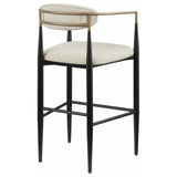 Tina Metal Pub Height Bar Stool with Upholstered Back and Seat Beige (Set of 2) from Coaster - Luna Furniture