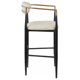 Tina Metal Pub Height Bar Stool with Upholstered Back and Seat Beige (Set of 2) from Coaster - Luna Furniture