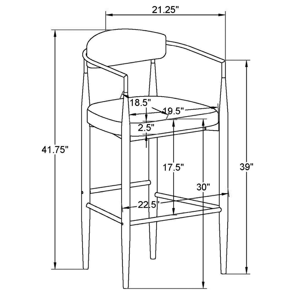 Tina Metal Pub Height Bar Stool with Upholstered Back and Seat Dark Grey (Set of 2) from Coaster - Luna Furniture