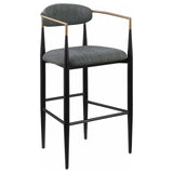 Tina Metal Pub Height Bar Stool with Upholstered Back and Seat Dark Grey (Set of 2) from Coaster - Luna Furniture