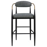 Tina Metal Pub Height Bar Stool with Upholstered Back and Seat Dark Grey (Set of 2) from Coaster - Luna Furniture