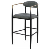 Tina Metal Pub Height Bar Stool with Upholstered Back and Seat Dark Grey (Set of 2) from Coaster - Luna Furniture