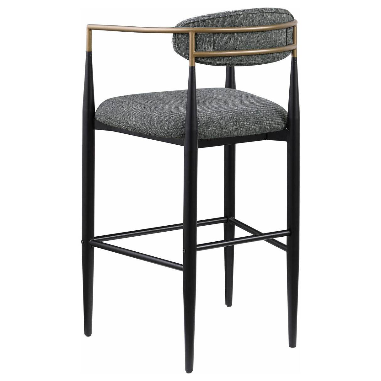 Tina Metal Pub Height Bar Stool with Upholstered Back and Seat Dark Grey (Set of 2) from Coaster - Luna Furniture