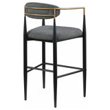 Tina Metal Pub Height Bar Stool with Upholstered Back and Seat Dark Grey (Set of 2) from Coaster - Luna Furniture