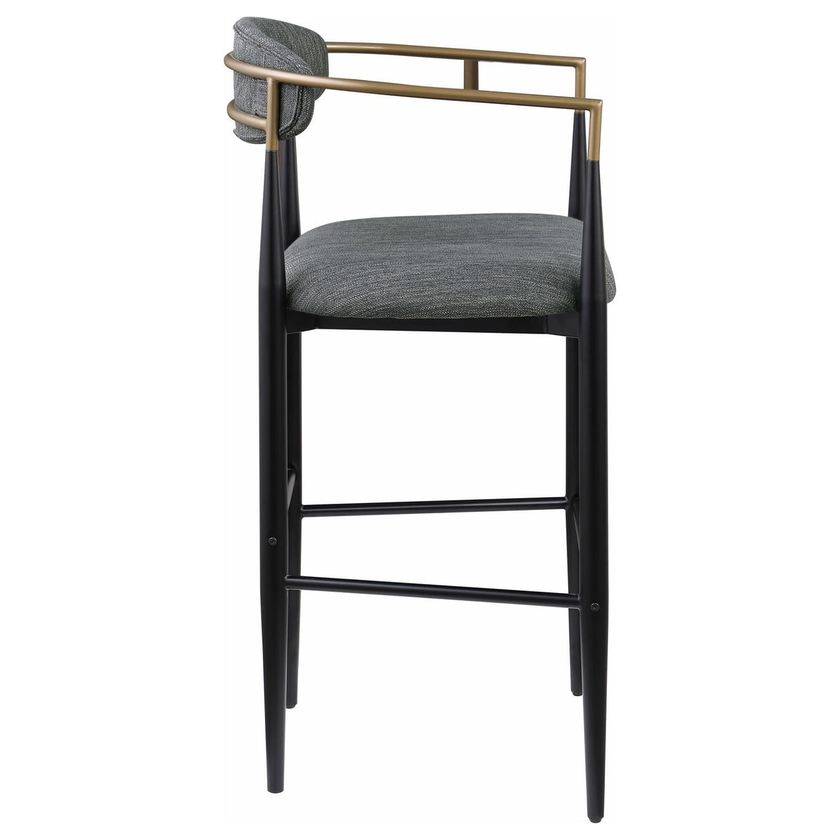 Tina Metal Pub Height Bar Stool with Upholstered Back and Seat Dark Grey (Set of 2) from Coaster - Luna Furniture