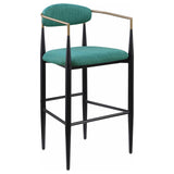 Tina Metal Pub Height Bar Stool with Upholstered Back and Seat Green (Set of 2) from Coaster - Luna Furniture