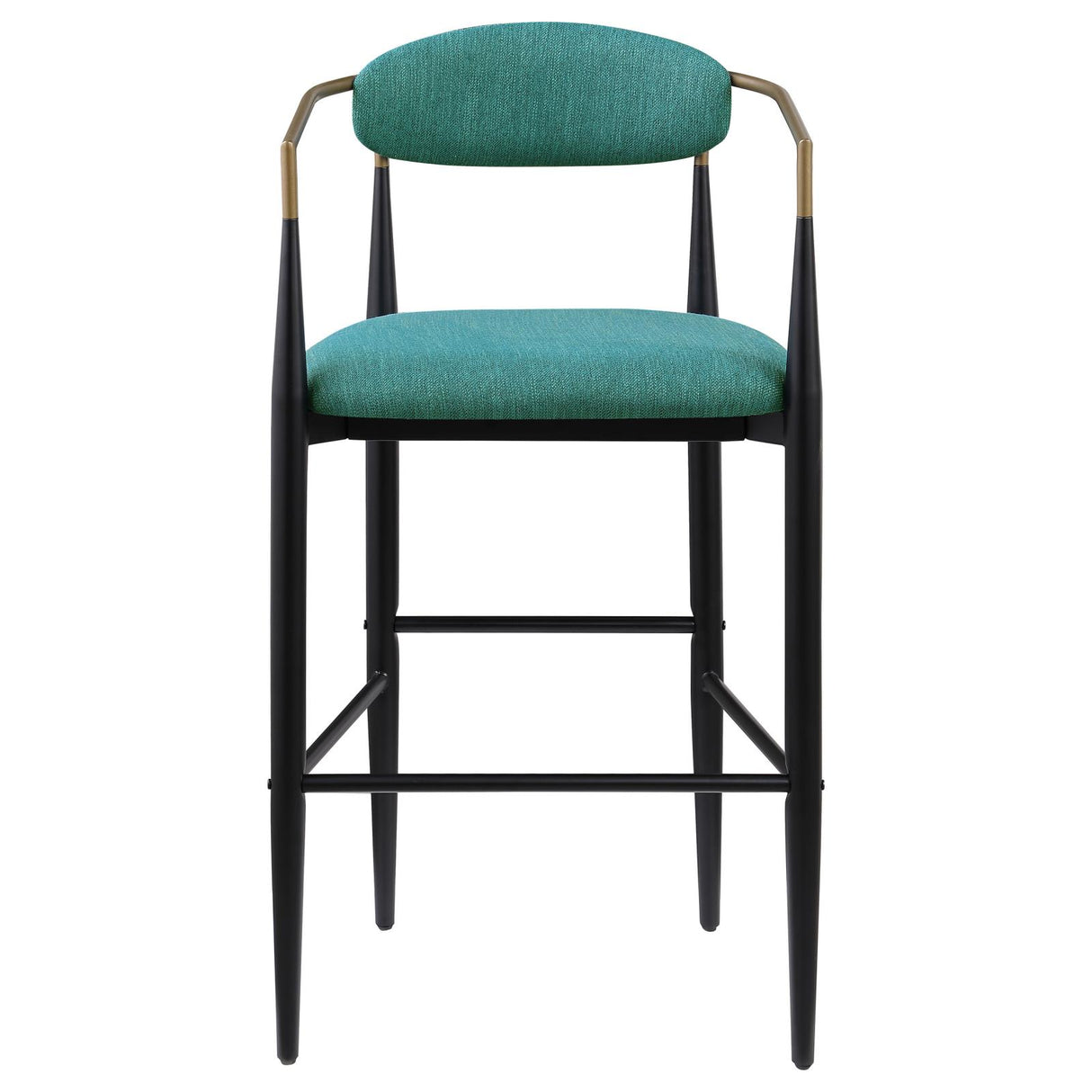 Tina Metal Pub Height Bar Stool with Upholstered Back and Seat Green (Set of 2) from Coaster - Luna Furniture