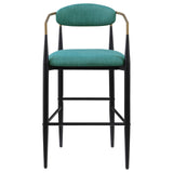 Tina Metal Pub Height Bar Stool with Upholstered Back and Seat Green (Set of 2) from Coaster - Luna Furniture