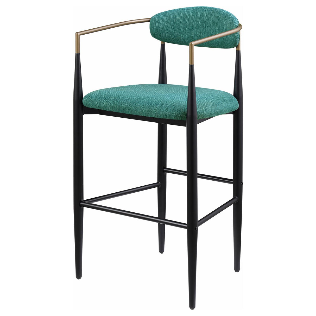 Tina Metal Pub Height Bar Stool with Upholstered Back and Seat Green (Set of 2) from Coaster - Luna Furniture