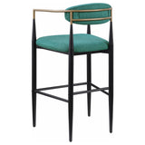 Tina Metal Pub Height Bar Stool with Upholstered Back and Seat Green (Set of 2) from Coaster - Luna Furniture