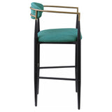 Tina Metal Pub Height Bar Stool with Upholstered Back and Seat Green (Set of 2) from Coaster - Luna Furniture