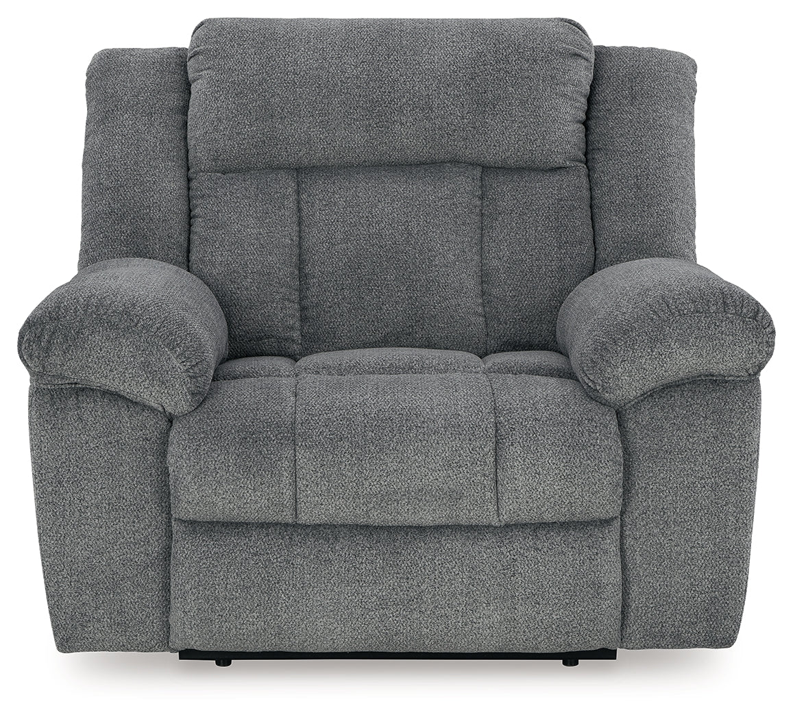 Tip-Off Slate Power Recliner from Ashley - Luna Furniture