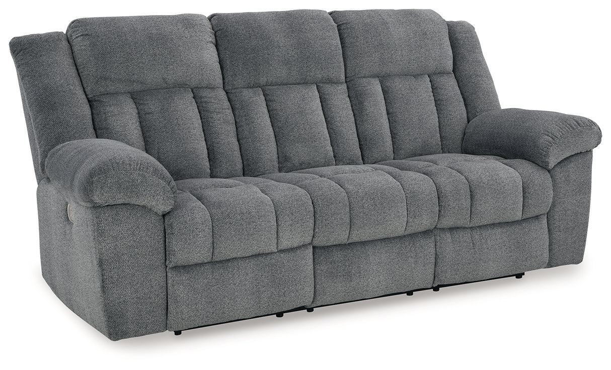 Tip-Off Slate Power Reclining Sofa from Ashley - Luna Furniture