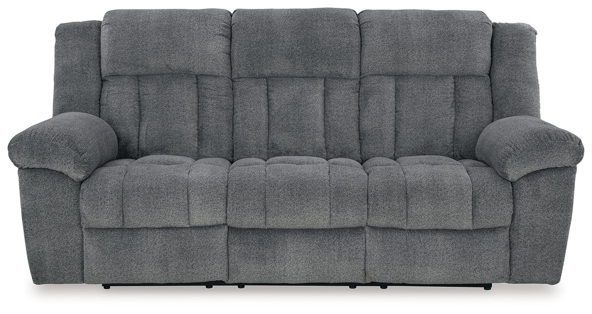 Tip-Off Slate Power Reclining Sofa from Ashley - Luna Furniture